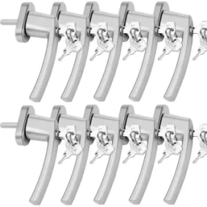 image of 10x or 2x Lockable Window Aluminium Handle Security Child Protection Universal 10x silber (de)