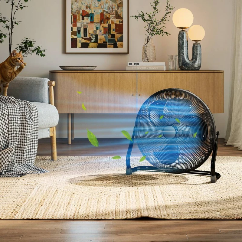Image of HOMCOM 100W Desk Fan Home Office Moving Oscillation with 3-Speed Wind in Black Unisex