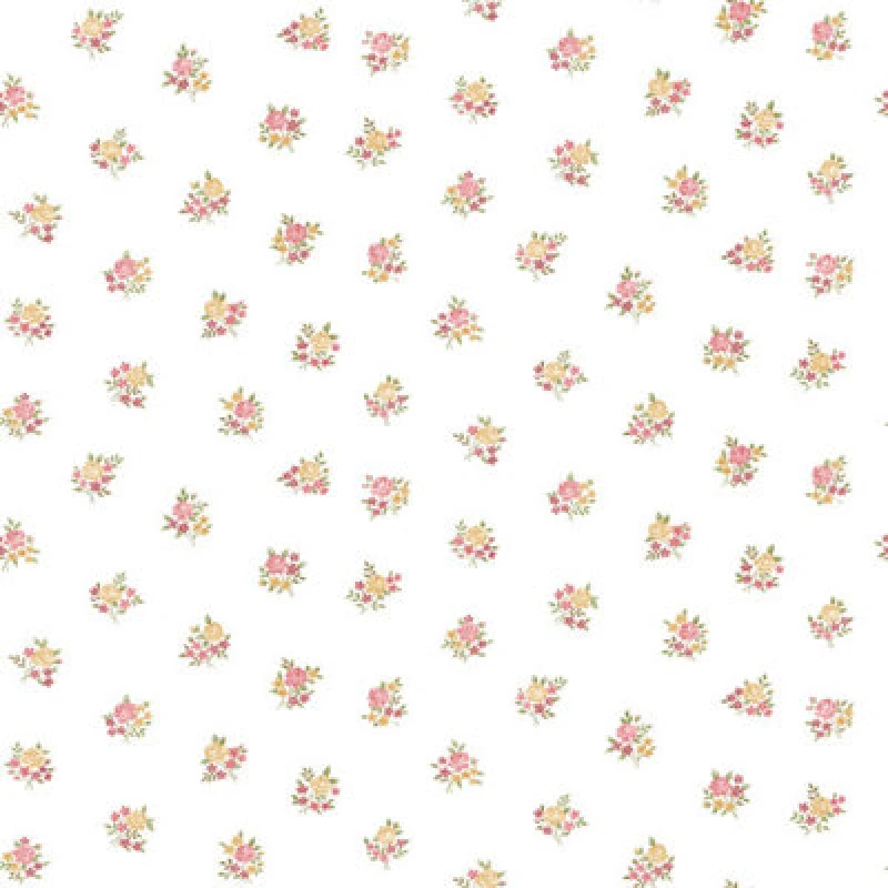 Image of Galerie Country Cottage Yellow Red Green Floral Motif Smooth Wallpaper