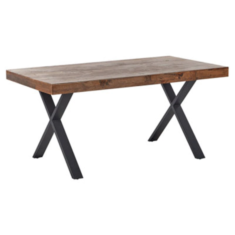 Image of Beliani Dining Table Clifton Dark Brown 160 Cm 90 Cm Pine Wood