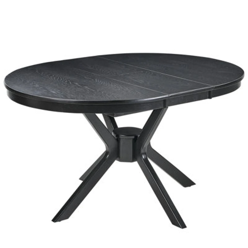 Image of Beliani Extending Dining Table Tymis Black Oak 107/137cm 107 Cm