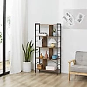 Image of Homcom Industrial Storage Shelf Metal Rustic Brown