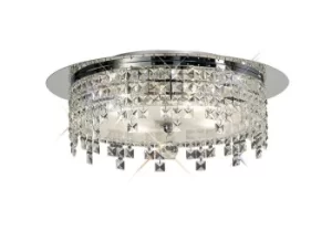 image of Esta Flush Ceiling Round 6 Light Polished Chrome, Glass, Crystal