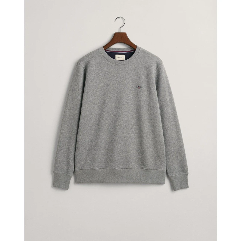 Image of Gant Shield Crew Neck Sweatshirt - Grey Grey 2XL