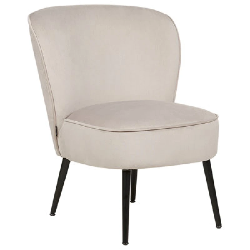 Image of Beliani Velvet Armchair Taupe Voss