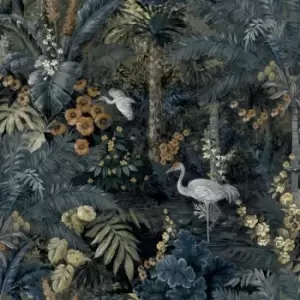 Image of Holden Jungle Paradise Navy Wallpaper