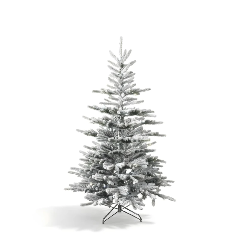 Image of Shatchi 5FT Californian Pine Snow Covered Green Tips Bushy Artificial Plain Christmas Tree White