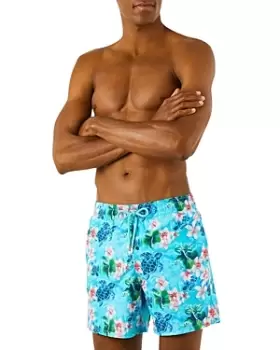 image of Vilebrequin Turtle Jungle Print Swim Trunks