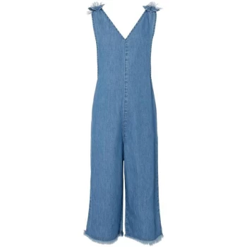 Image of Rose and Wilde Shelby Chambray Cullott Jumpuit - INDIGO