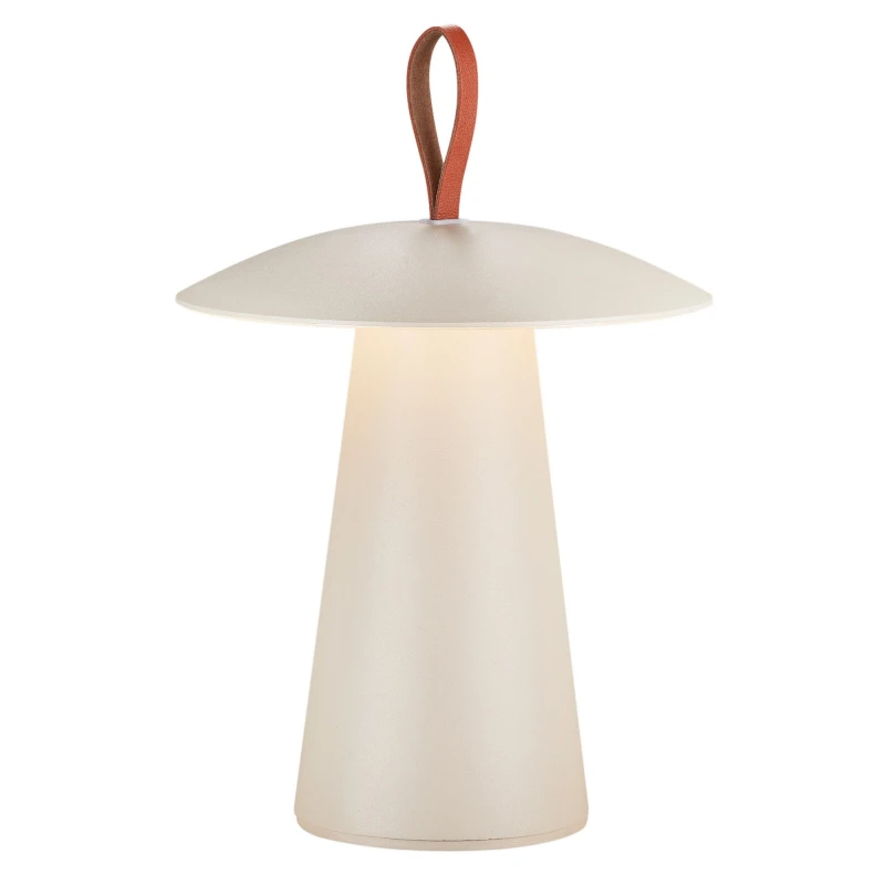 Image of Nordlux Ara Outdoor Table Battery Light Sand Aluminium Intergrated LED Touch Dimmer, IP54 in Light Beige Light Beige Unisex