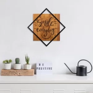 Image of Smile Everday Walnut Black Decorative Wooden Wall Accessory