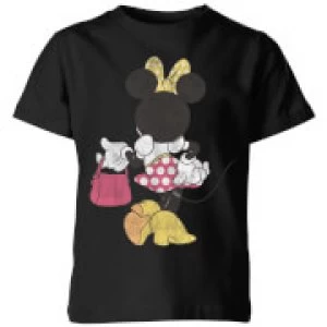 image of Disney Minnie Mouse Back Pose Kids T-Shirt - Black - 11-12 Years