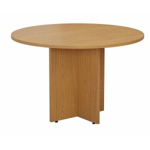 Image of TC Office Round Meeting Table 1100mm, Oak