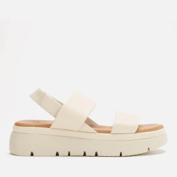 Image of Dune Womens Location Leather Flatform Sandals - Ecru - UK 7