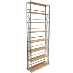 image of Techstyle Dakota Wide 266 DVD Bluray / 378 Cd Media Storage 7 Tier Tower Shelves Silver