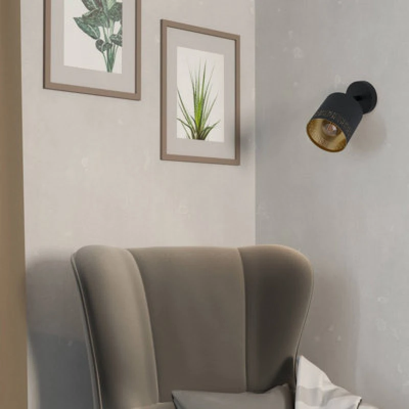Image of EGLO Esteperra Decorative Black/Gold Single Spotlight Black unisex