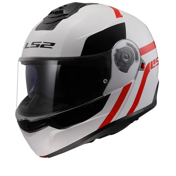 Image of LS2 FF908 STROBE II AUTOX White Red-06 Modular Helmet Size S