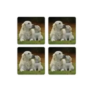 Image of Rural Roots Golden Retrievers Coaster Pack Of 4