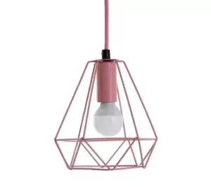 image of INTERIORS by Premier Beli Metal Wire Pendant Ceiling Light - Pink