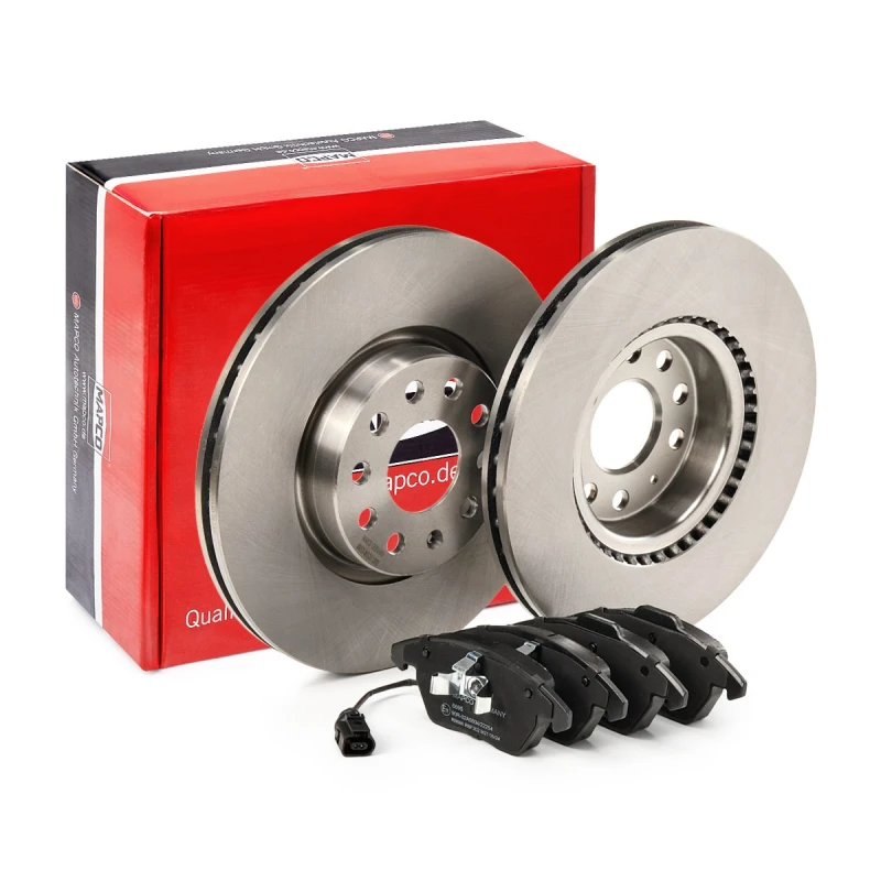 Image of MAPCO 47833 Brake disc and pads set Front Axle, Brake Disc Type: Vented, with integrated wear sensor Brake Set,disc brakes (3405)