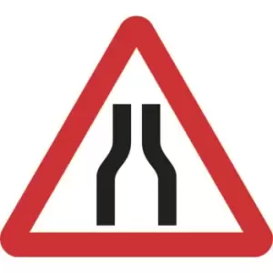 Image of Zintec 750mm Triangular Road Narrows Both Lanes Road Sign with Frame