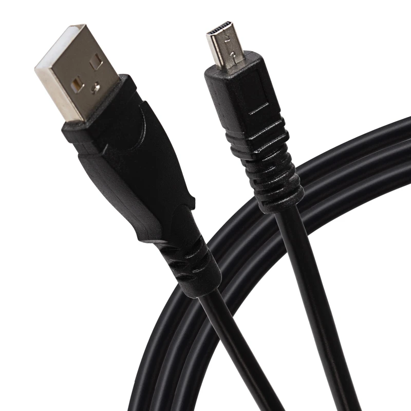 Image of Praktica USB-A 2.0 to 8 Pin Mini USB Camera Charging Cable - Black. 3m