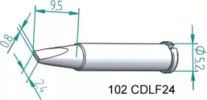 image of Ersa 0.8 x 2.4mm Chisel Soldering Iron Tip for use with i-Tool