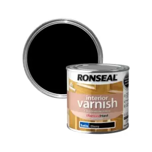 image of Ronseal Interior Ebony Satin Varnish, 250Ml