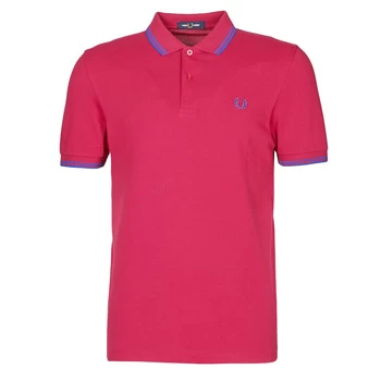 image of Fred Perry TWIN TIPPED FRED PERRY SHIRT mens Polo shirt in Red - Sizes S,M,L,XL,XS