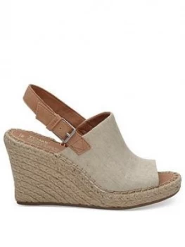 image of Toms Monica Wedge Sandal - Natural, Size 3, Women