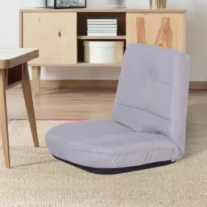 Image of HOMCOM Floor Lazy Sofa Chair 5 Position Lounge Adjustable Recliner Sofa Bed Grey