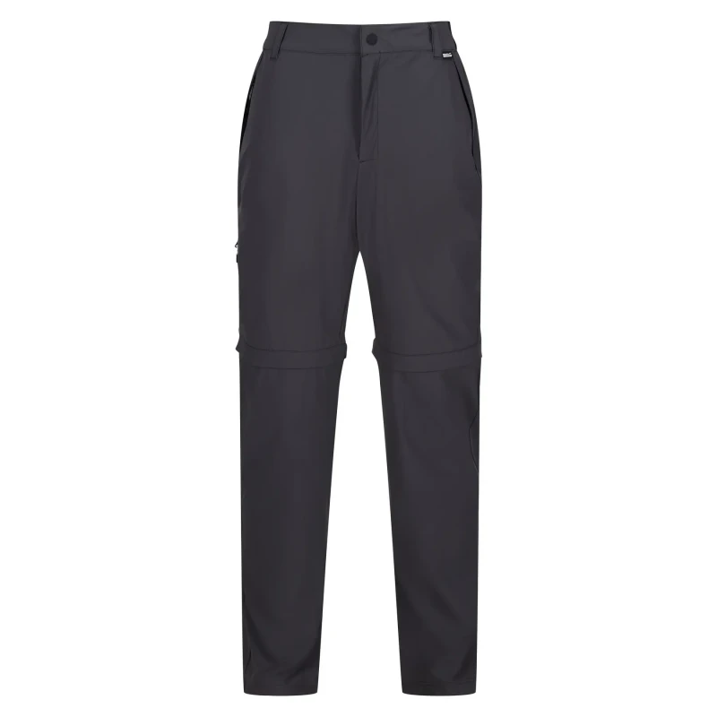 Image of Regatta Mens Travel Lightweight Zip Off Walking Trousers 32R - Waist 32' (81cm), Inside Leg 32' ASH RMJ307-61I-32R