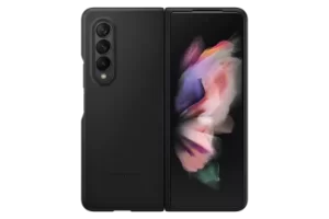 image of Samsung Galaxy Z Fold3 5G Leather Cover in Black (EF-VF926LBEGWW)