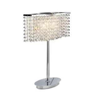 image of Fabio Table Lamp 2 Light Polished Chrome, Crystal