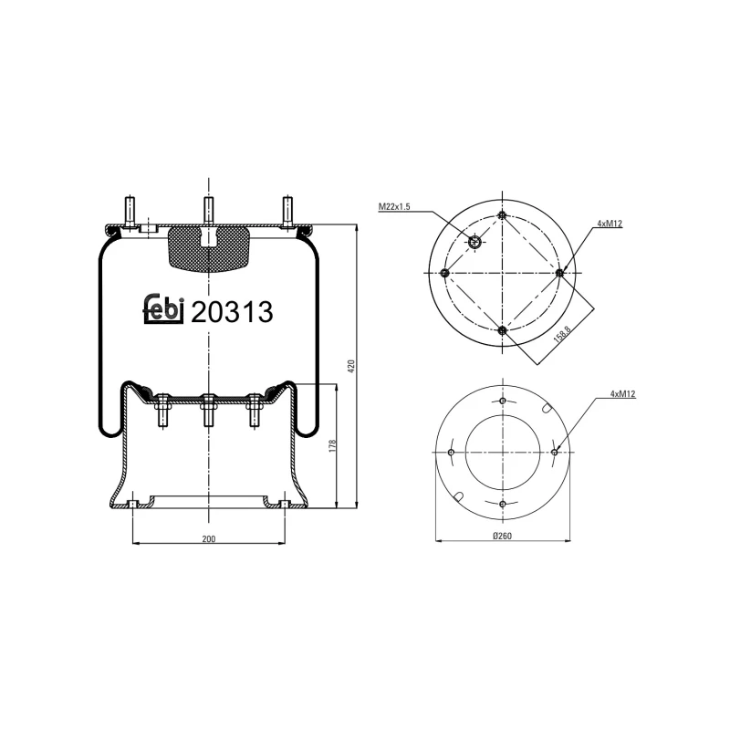 Image of FEBI BILSTEIN 20313 Boot, air suspension Boot,air suspension (324)