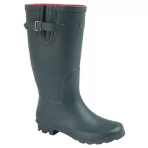 image of Stormwells Womens/Ladies Plain Wellington Boots (3 UK) (Green/Red)