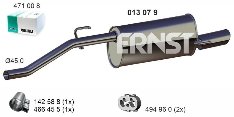 Image of Rear silencer ERNST 013079