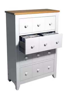 Image of Shaker' - 4 Drawer Storage Unit - 228 Cd / 104 DVD / Bluray / Media - White / Beech