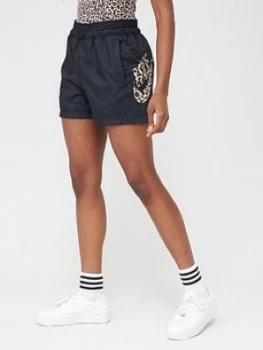 image of Nike NSW Animal Print Logo Woven Shorts - Black, Size XS, Women