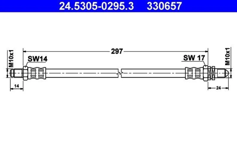 Image of ATE 24.5305-0295.3 Brake Hose Brake Hose (83)