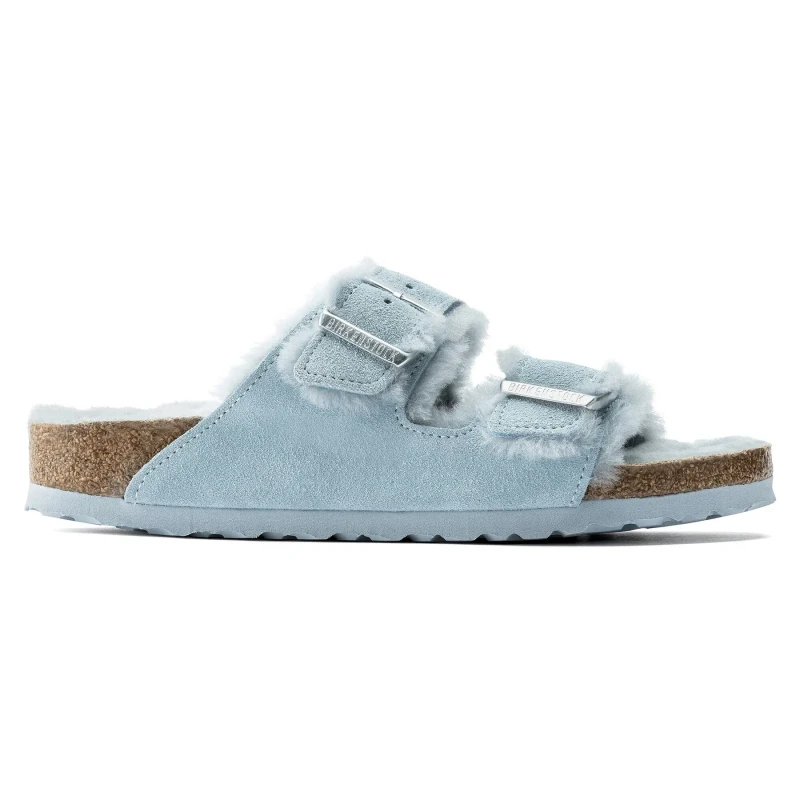Image of Birkenstock Womens mules Birkenstock Arizona Shearling Bleu Female 37