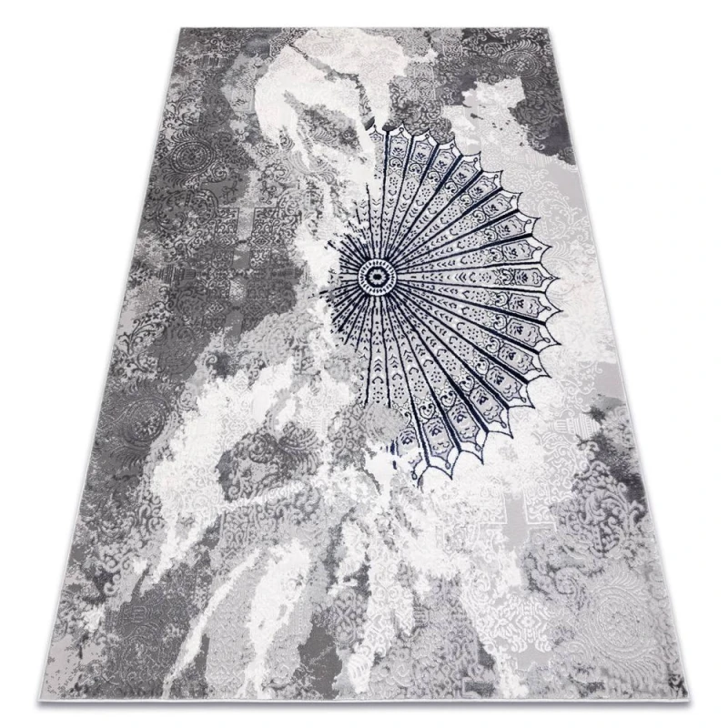 Image of RugsX Carpet Allure 5715 Abstraction - Structural, Stylish, Glamour Light Grey / Dark Bl 120X170 Cm