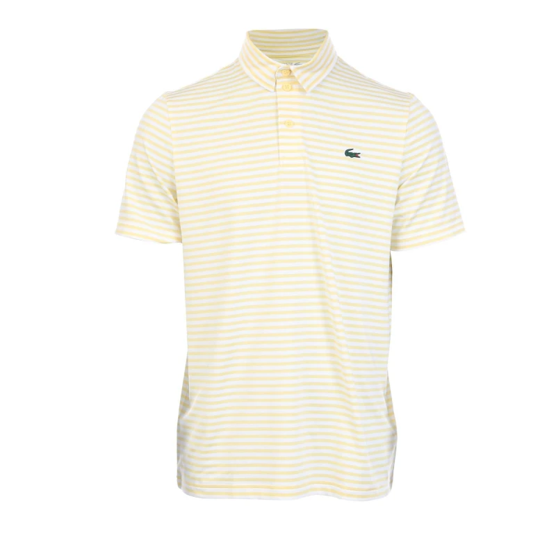 Image of Lacoste Regular Fit UV Protect Golf Polo Shirt White Yellow male M