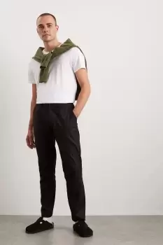 Image of Mens Black Linen Trousers