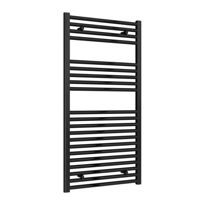 Image of Bathroom Kingdom Diva Black Straight Heated Towel Rail 1200x600 Black Unisex