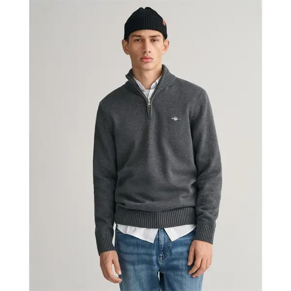 Image of Gant Casual Cotton Half-Zip - Grey XS