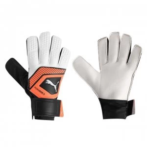 image of Puma One Grip Gloves - White-Org-Blk-S