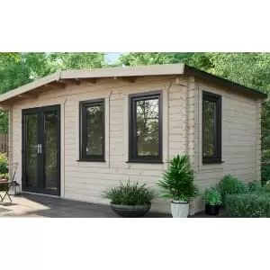 Power Sheds 10 x 16ft Left Hand Door Apex Chalet Log Cabin