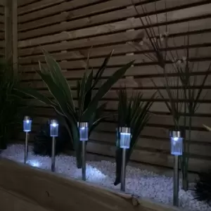 Image of 36cm 10 White LED Stainless Steel Solar Garden Path Lights