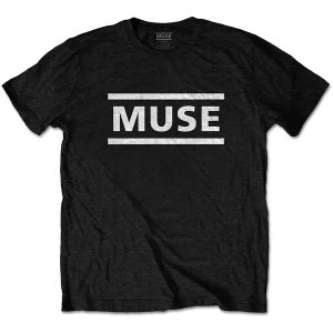 Image of Muse - White Logo Unisex Large T-Shirt - Black